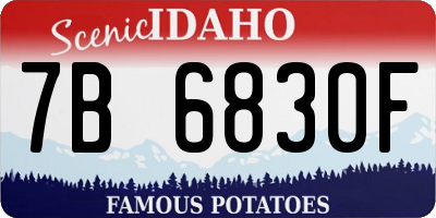 ID license plate 7B6830F