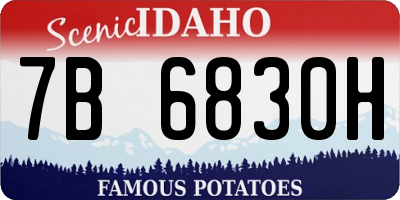 ID license plate 7B6830H
