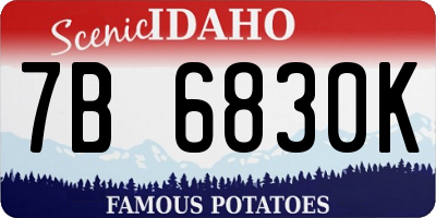 ID license plate 7B6830K