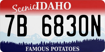 ID license plate 7B6830N