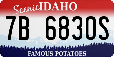 ID license plate 7B6830S