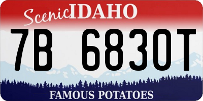 ID license plate 7B6830T