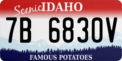 ID license plate 7B6830V