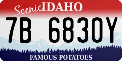 ID license plate 7B6830Y