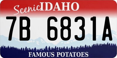 ID license plate 7B6831A