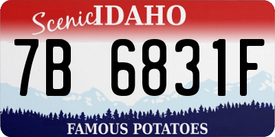 ID license plate 7B6831F