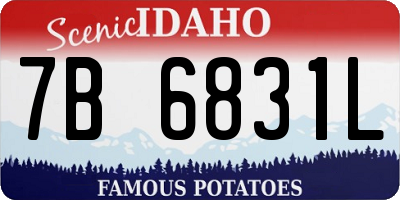 ID license plate 7B6831L