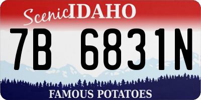 ID license plate 7B6831N
