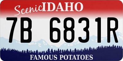 ID license plate 7B6831R