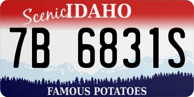 ID license plate 7B6831S