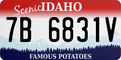 ID license plate 7B6831V