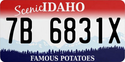 ID license plate 7B6831X