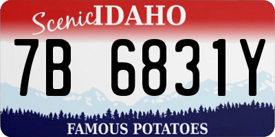 ID license plate 7B6831Y