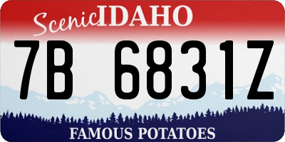 ID license plate 7B6831Z