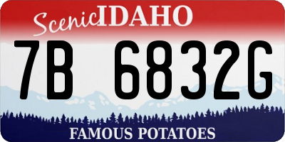 ID license plate 7B6832G