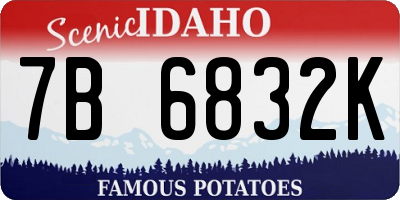 ID license plate 7B6832K