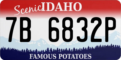 ID license plate 7B6832P