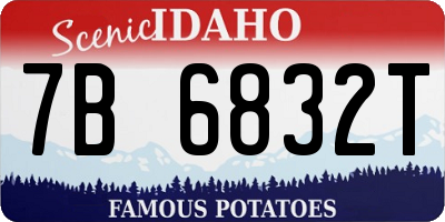 ID license plate 7B6832T