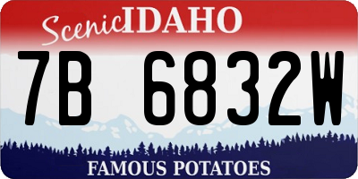 ID license plate 7B6832W