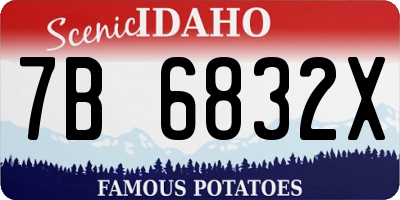ID license plate 7B6832X