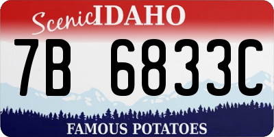 ID license plate 7B6833C