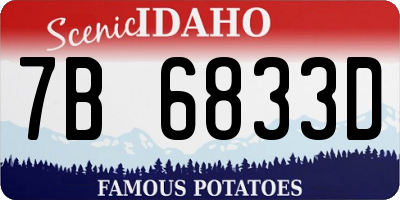 ID license plate 7B6833D
