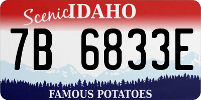 ID license plate 7B6833E