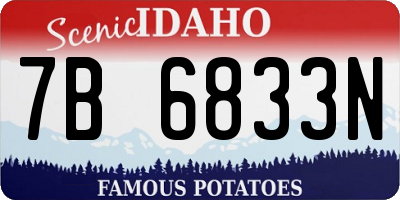 ID license plate 7B6833N