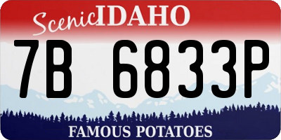 ID license plate 7B6833P