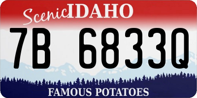 ID license plate 7B6833Q