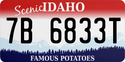 ID license plate 7B6833T
