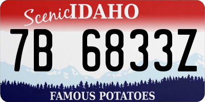 ID license plate 7B6833Z