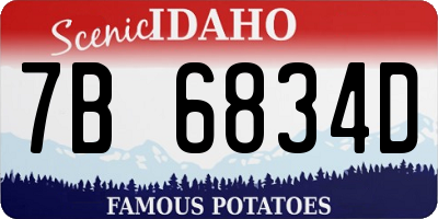ID license plate 7B6834D