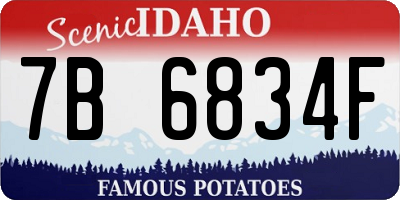 ID license plate 7B6834F