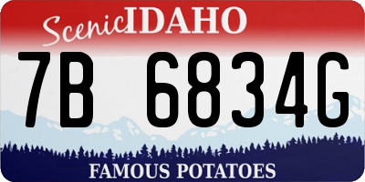 ID license plate 7B6834G