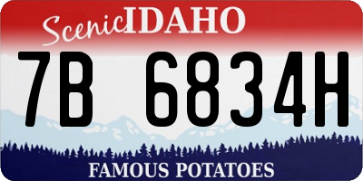 ID license plate 7B6834H