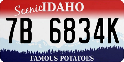 ID license plate 7B6834K