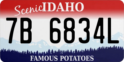ID license plate 7B6834L