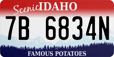 ID license plate 7B6834N