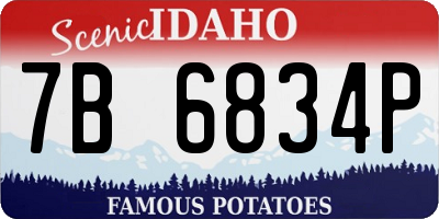 ID license plate 7B6834P