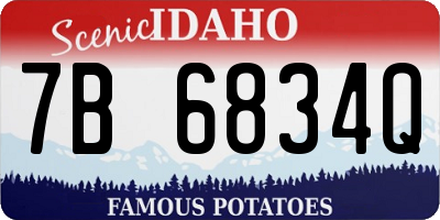 ID license plate 7B6834Q