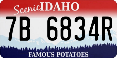 ID license plate 7B6834R