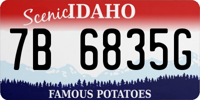 ID license plate 7B6835G
