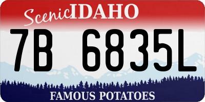 ID license plate 7B6835L
