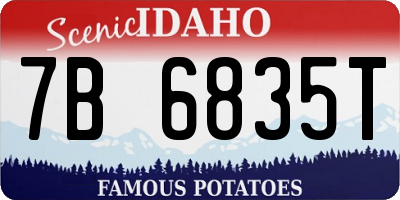 ID license plate 7B6835T