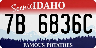 ID license plate 7B6836C