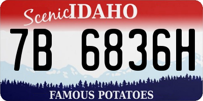 ID license plate 7B6836H