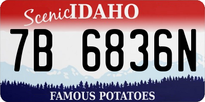 ID license plate 7B6836N