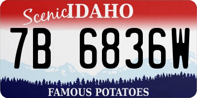 ID license plate 7B6836W