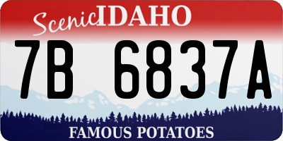 ID license plate 7B6837A